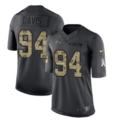 Men's Nike Baltimore Ravens #94 Carl Davis Limited Black 2016 Salute to Service NFL Jersey