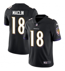 Men's Nike Baltimore Ravens #18 Jeremy Maclin Black Alternate Vapor Untouchable Limited Player NFL Jersey