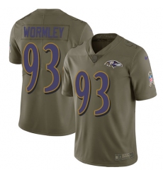 Youth Nike Baltimore Ravens #93 Chris Wormley Limited Olive 2017 Salute to Service NFL Jersey