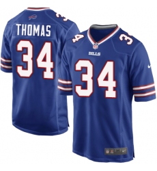 Men's Nike Buffalo Bills #34 Thurman Thomas Game Royal Blue Team Color NFL Jersey