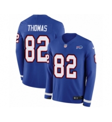Youth Nike Buffalo Bills #82 Logan Thomas Limited Royal Blue Therma Long Sleeve NFL Jersey