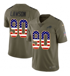 Men's Nike Buffalo Bills #90 Shaq Lawson Limited Olive/USA Flag 2017 Salute to Service NFL Jersey