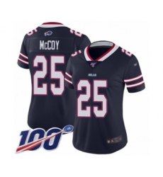 Women's Buffalo Bills #25 LeSean McCoy Limited Navy Blue Inverted Legend 100th Season Football Jersey