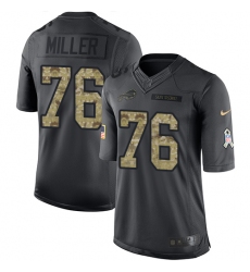Men's Nike Buffalo Bills #76 John Miller Limited Black 2016 Salute to Service NFL Jersey