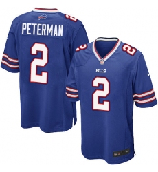 Men's Nike Buffalo Bills #2 Nathan Peterman Game Royal Blue Team Color NFL Jersey