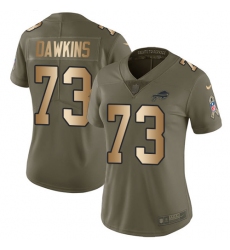 Women's Nike Buffalo Bills #73 Dion Dawkins Limited Olive/Gold 2017 Salute to Service NFL Jersey