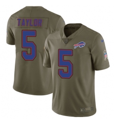 Youth Nike Buffalo Bills #5 Tyrod Taylor Limited Olive 2017 Salute to Service NFL Jersey