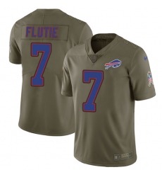 Men's Nike Buffalo Bills #7 Doug Flutie Limited Olive 2017 Salute to Service NFL Jersey