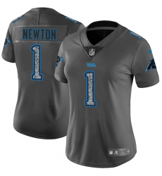 Women's Nike Carolina Panthers #1 Cam Newton Gray Static Vapor Untouchable Limited NFL Jersey