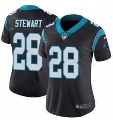 Women's Nike Carolina Panthers #28 Jonathan Stewart Black Team Color Vapor Untouchable Limited Player NFL Jersey