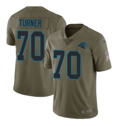 Youth Nike Carolina Panthers #70 Trai Turner Limited Olive 2017 Salute to Service NFL Jersey