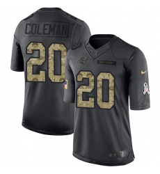 Youth Nike Carolina Panthers #20 Kurt Coleman Limited Black 2016 Salute to Service NFL Jersey