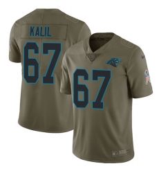 Men's Nike Carolina Panthers #67 Ryan Kalil Limited Olive 2017 Salute to Service NFL Jersey