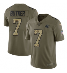 Men's Nike Carolina Panthers #7 Harrison Butker Limited Olive/Camo 2017 Salute to Service NFL Jersey