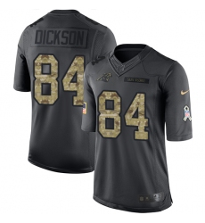 Men's Nike Carolina Panthers #84 Ed Dickson Limited Black 2016 Salute to Service NFL Jersey