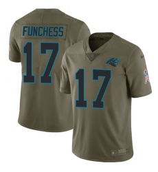 Men's Nike Carolina Panthers #17 Devin Funchess Limited Olive 2017 Salute to Service NFL Jersey