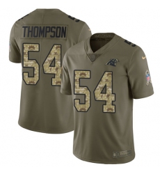 Men's Nike Carolina Panthers #54 Shaq Thompson Limited Olive/Camo 2017 Salute to Service NFL Jersey