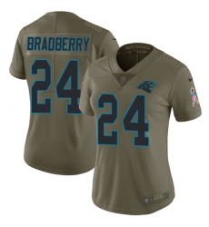 Women's Nike Carolina Panthers #24 James Bradberry Limited Olive 2017 Salute to Service NFL Jersey