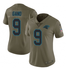 Women's Nike Carolina Panthers #9 Graham Gano Limited Olive 2017 Salute to Service NFL Jersey