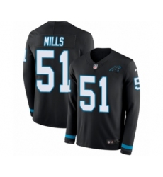 Men's Nike Carolina Panthers #51 Sam Mills Limited Black Therma Long Sleeve NFL Jersey