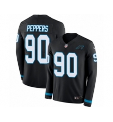 Men's Nike Carolina Panthers #90 Julius Peppers Limited Black Therma Long Sleeve NFL Jersey