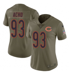 Women's Nike Chicago Bears #93 Sam Acho Limited Olive 2017 Salute to Service NFL Jersey