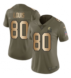 Women's Nike Cleveland Browns #80 Ricardo Louis Limited Olive/Gold 2017 Salute to Service NFL Jersey