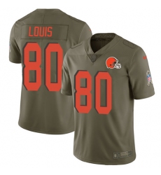 Youth Nike Cleveland Browns #80 Ricardo Louis Limited Olive 2017 Salute to Service NFL Jersey