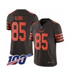 Men's Cleveland Browns #85 David Njoku Limited Brown Rush Vapor Untouchable 100th Season Football Jersey