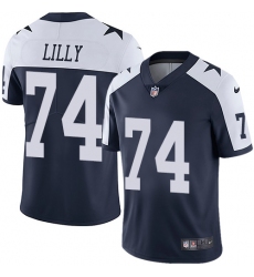 Youth Nike Dallas Cowboys #74 Bob Lilly Navy Blue Throwback Alternate Vapor Untouchable Limited Player NFL Jersey