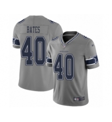 Youth Dallas Cowboys #40 Bill Bates Limited Gray Inverted Legend Football Jersey