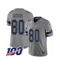 Youth Dallas Cowboys #80 Rico Gathers Limited Gray Inverted Legend 100th Season Football Jersey