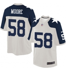Men's Nike Dallas Cowboys #58 Damontre Moore Limited White Throwback Alternate NFL Jersey