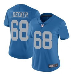 Women's Nike Detroit Lions #68 Taylor Decker Limited Blue Alternate Vapor Untouchable NFL Jersey