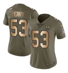 Women's Nike Green Bay Packers #53 Nick Perry Limited Olive/Gold 2017 Salute to Service NFL Jersey