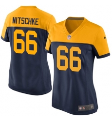 Women's Nike Green Bay Packers #66 Ray Nitschke Limited Navy Blue Alternate NFL Jersey