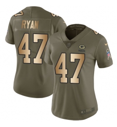 Women's Nike Green Bay Packers #47 Jake Ryan Limited Olive/Gold 2017 Salute to Service NFL Jersey