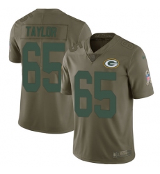 Men's Nike Green Bay Packers #65 Lane Taylor Limited Olive 2017 Salute to Service NFL Jersey