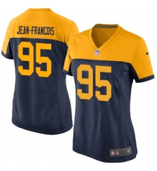 Women's Nike Green Bay Packers #95 Ricky Jean-Francois Limited Navy Blue Alternate NFL Jersey