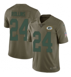 Men's Nike Green Bay Packers #24 Quinten Rollins Limited Olive 2017 Salute to Service NFL Jersey