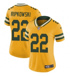 Women's Nike Green Bay Packers #22 Aaron Ripkowski Limited Gold Rush Vapor Untouchable NFL Jersey