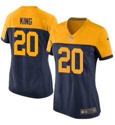 Women's Nike Green Bay Packers #20 Kevin King Limited Navy Blue Alternate NFL Jersey