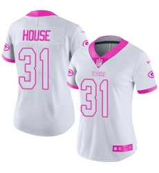 Women's Nike Green Bay Packers #31 Davon House Limited White/Pink Rush Fashion NFL Jersey