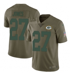 Youth Nike Green Bay Packers #27 Josh Jones Limited Olive 2017 Salute to Service NFL Jersey
