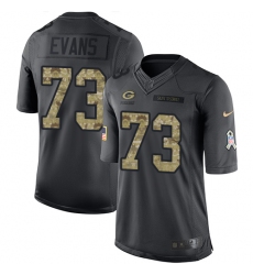 Men's Nike Green Bay Packers #73 Jahri Evans Limited Black 2016 Salute to Service NFL Jersey