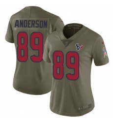 Women's Nike Houston Texans #89 Stephen Anderson Limited Olive 2017 Salute to Service NFL Jersey