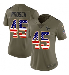 Women's Nike Houston Texans #45 Jay Prosch Limited Olive/USA Flag 2017 Salute to Service NFL Jersey