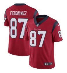 Men's Nike Houston Texans #87 C.J. Fiedorowicz Limited Red Alternate Vapor Untouchable NFL Jersey