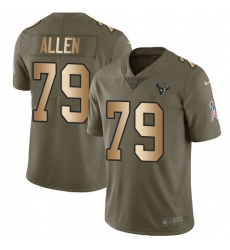 Men's Nike Houston Texans #79 Jeff Allen Limited Olive/Gold 2017 Salute to Service NFL Jersey