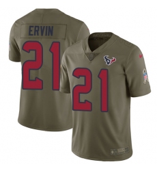 Men's Nike Houston Texans #21 Tyler Ervin Limited Olive 2017 Salute to Service NFL Jersey